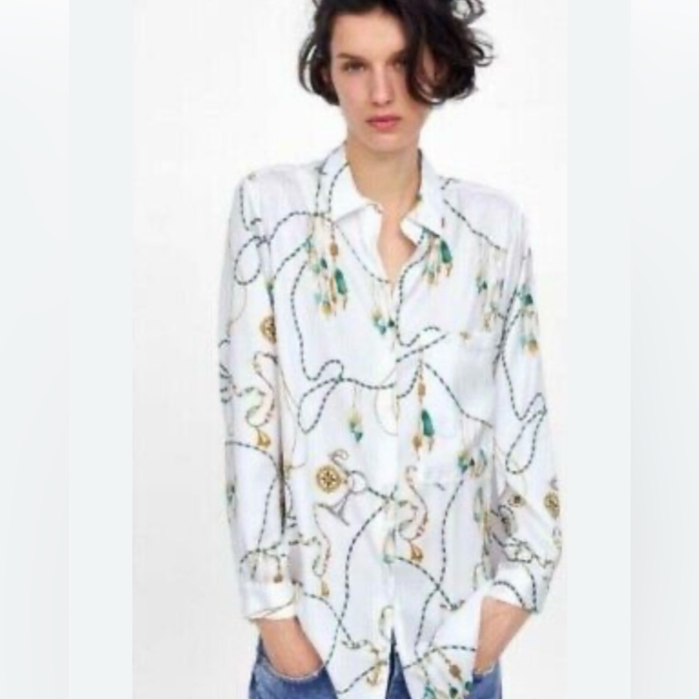 ZARA | chain print blouse